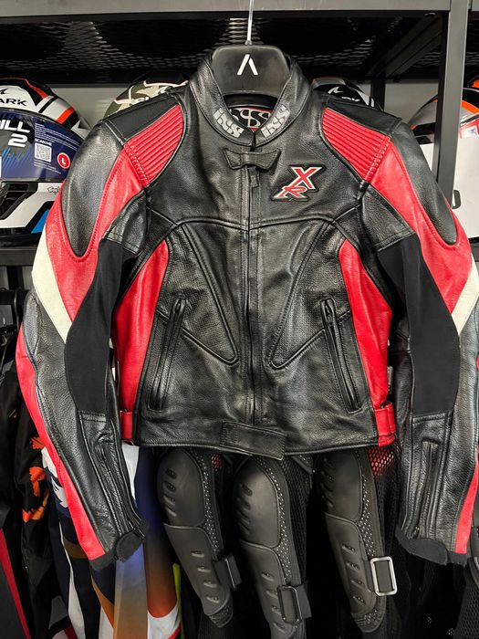 Дамско кожено мото яке IXS Raptor Red/black ,размер 40-L като ново