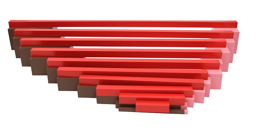 Професионални Монтесори Дървени Червени Стикове в Голям Размер