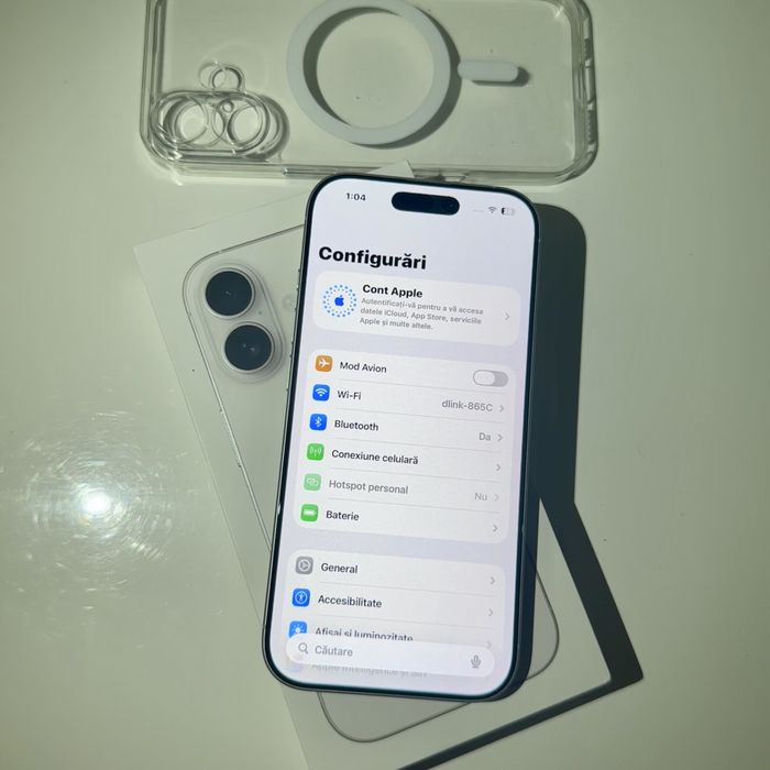 iPhone Apple 16 Alb Garantie, 5G 128 GB, Impecabil Ca Nou