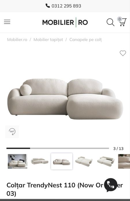 Vand canapea extensibila tip coltar