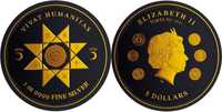 Сребърна монета Vivat Humanitas 1Oz черно платинено покритие и позлата