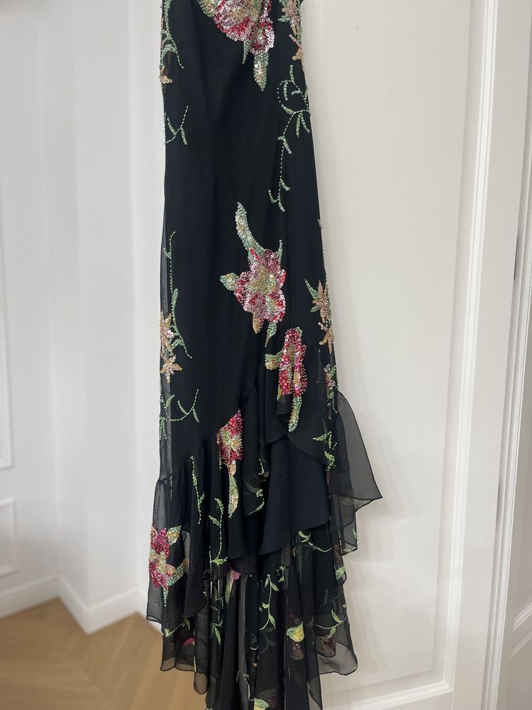 Rochie de seară Doina Levintza - piesă unicată brodată manual cu paiet