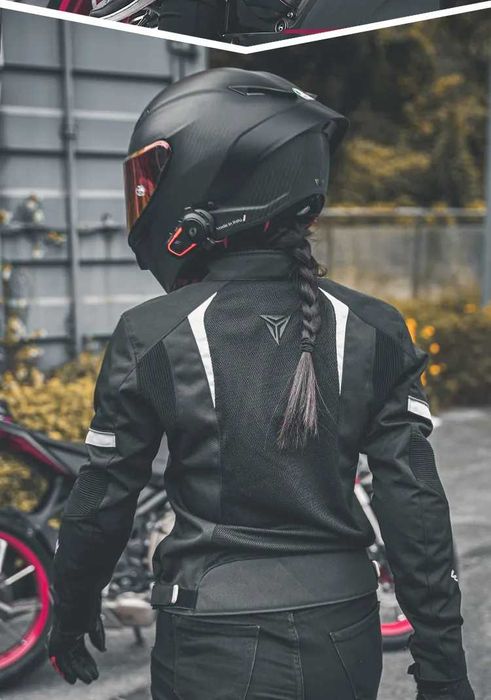 Geaca moto femei 600d Oxford mesada protectii spate umeri coate
