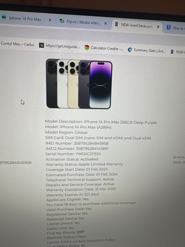 Iphone 14 pro max 256gb purple