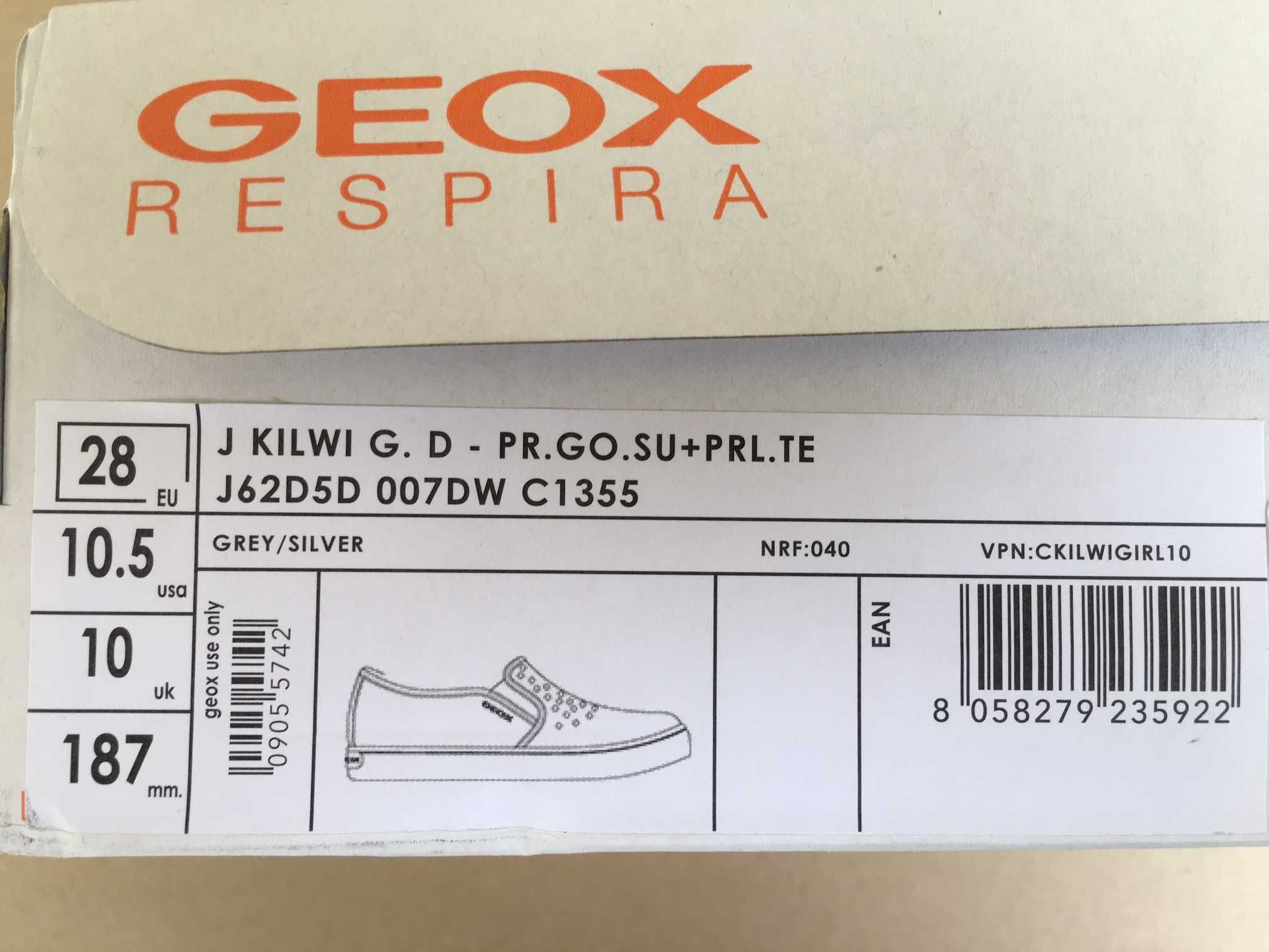 Geox respira сникърси за момиче, естествена кожа