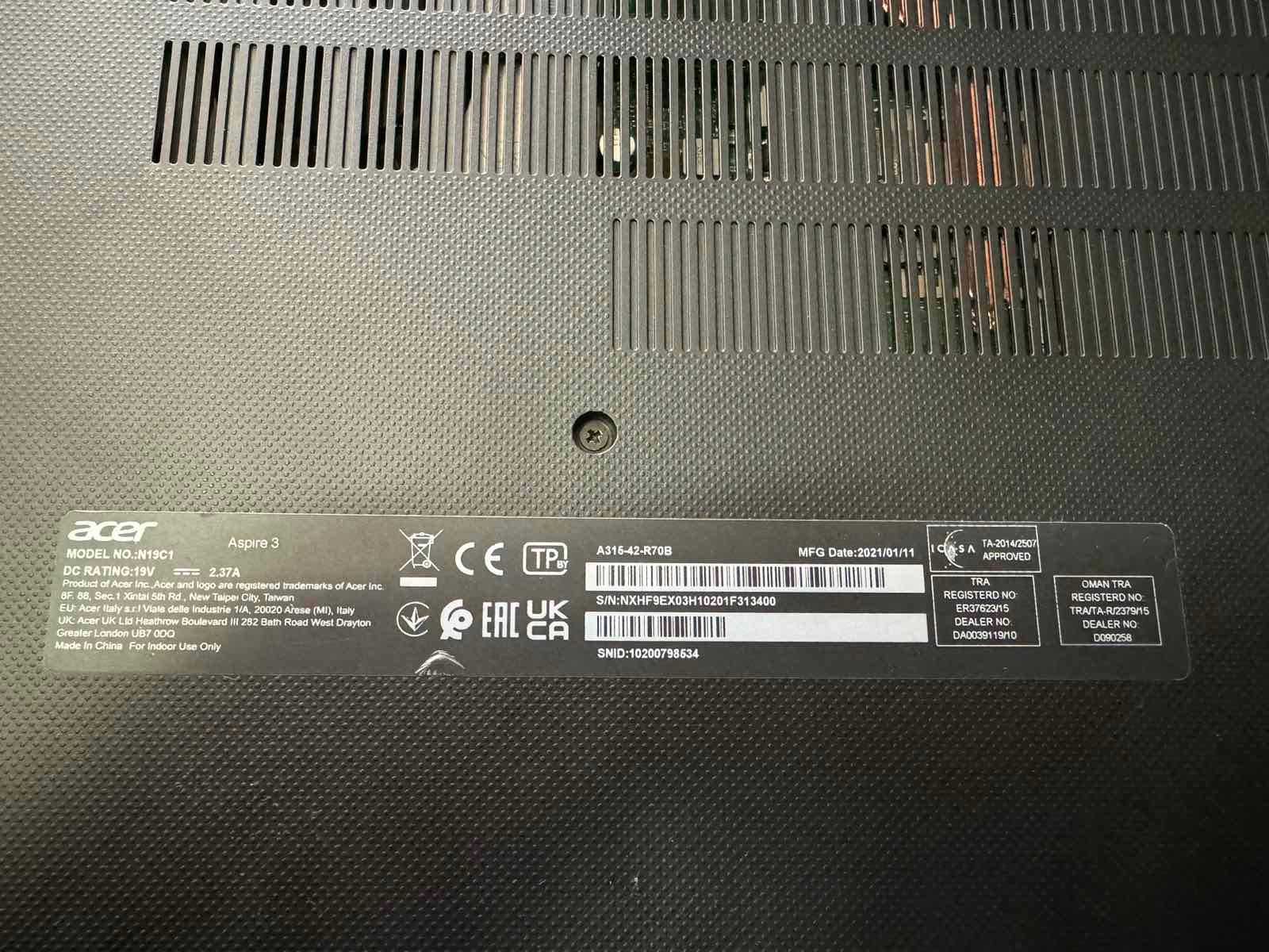 Лаптоп Acer Aspire 3 A315-42-R70B Ryzen 7 512 SSD 8 Ram