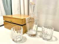 Кристален сет за уиски с декантер Nachtmann и дървена кутия