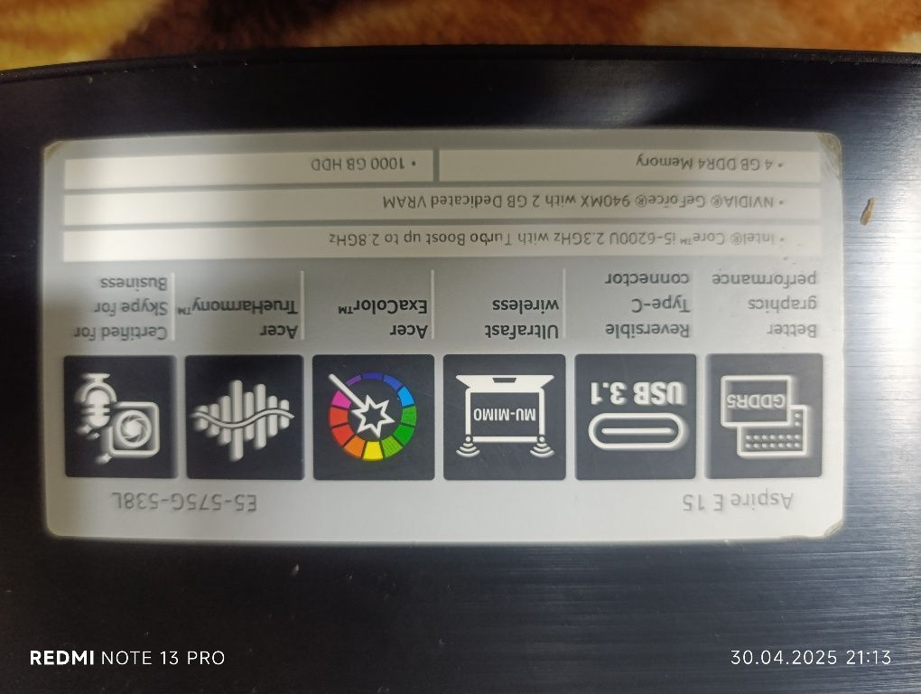 Novutbuk soriladi xotirasi 1 tb