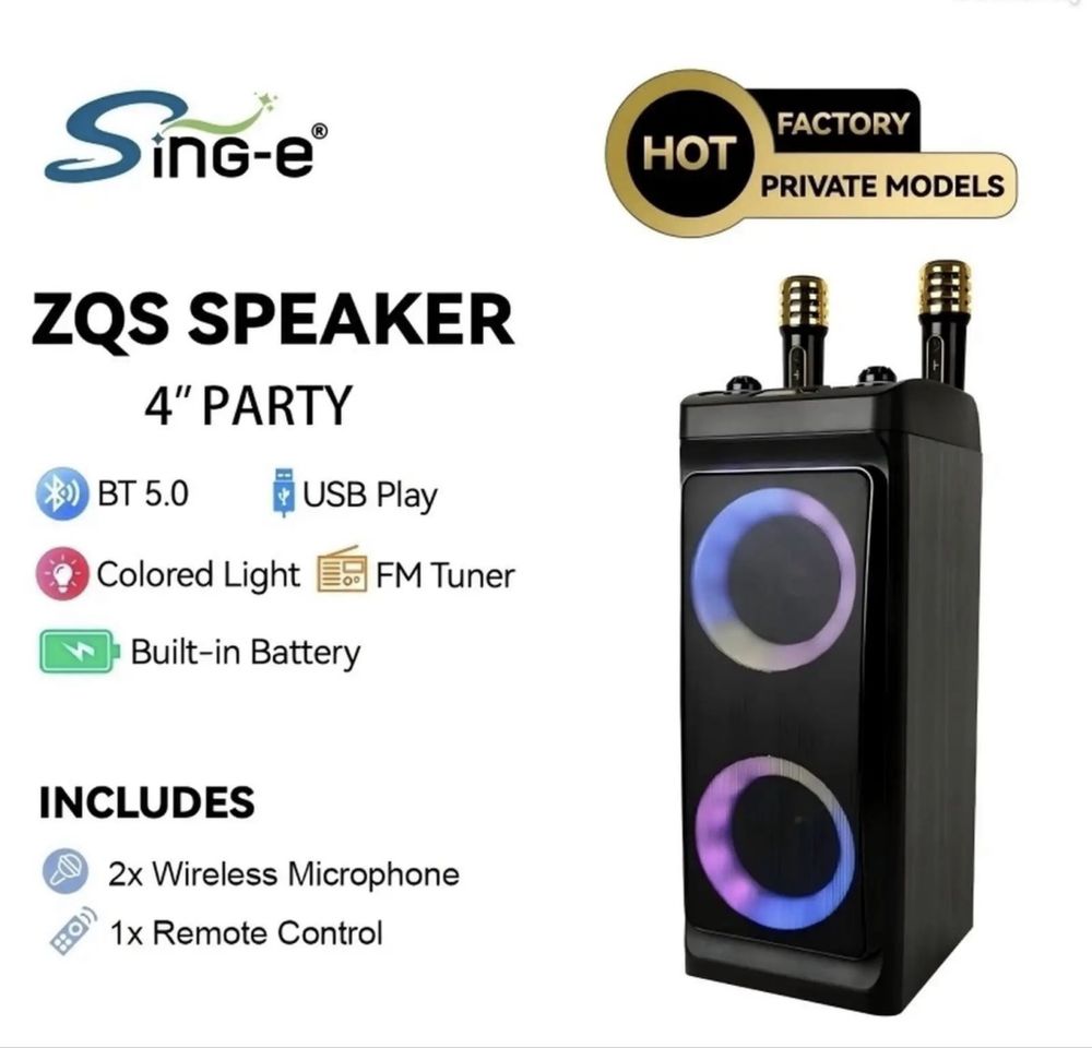 Калонка Sing-e ZQS 4290 2x25w без проводной микрофон 2 шт