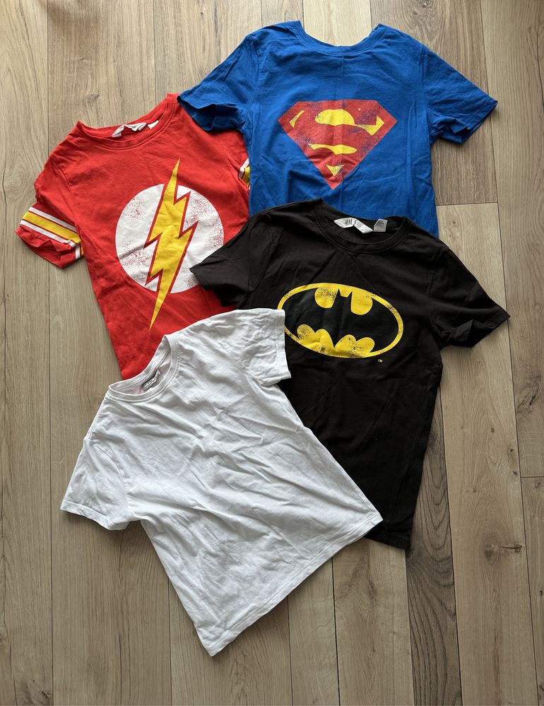 Set tricouri copii H&M Batman Superman Flash, marime 8-10 ani