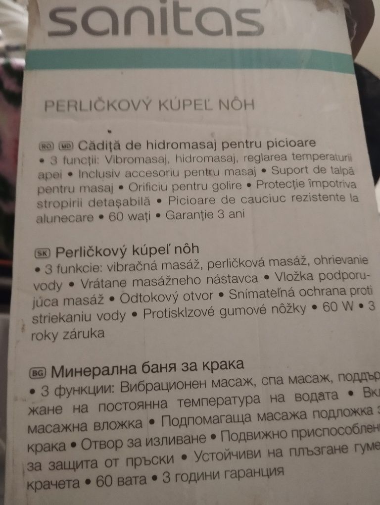 Cădiță pt.picioare cu hidromasaj