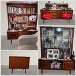 Mobila vintage - 4 piese (Vitrina, Biblioteca, Dulap, Comoda)