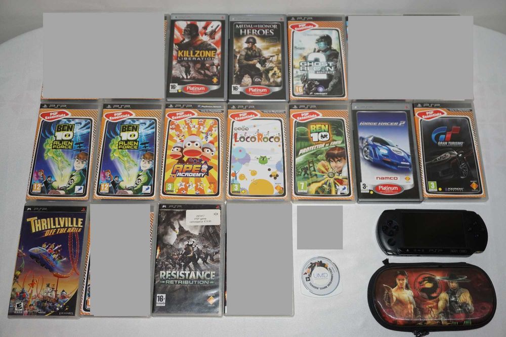 PSP Конзола E1008 + 12 Игри Gran Turismo/Killzone/Ghost Recon/Loco