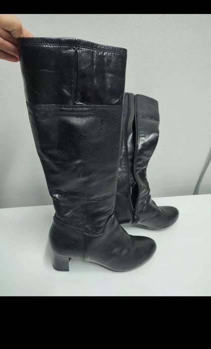 Cizma din piele negru, marime 35