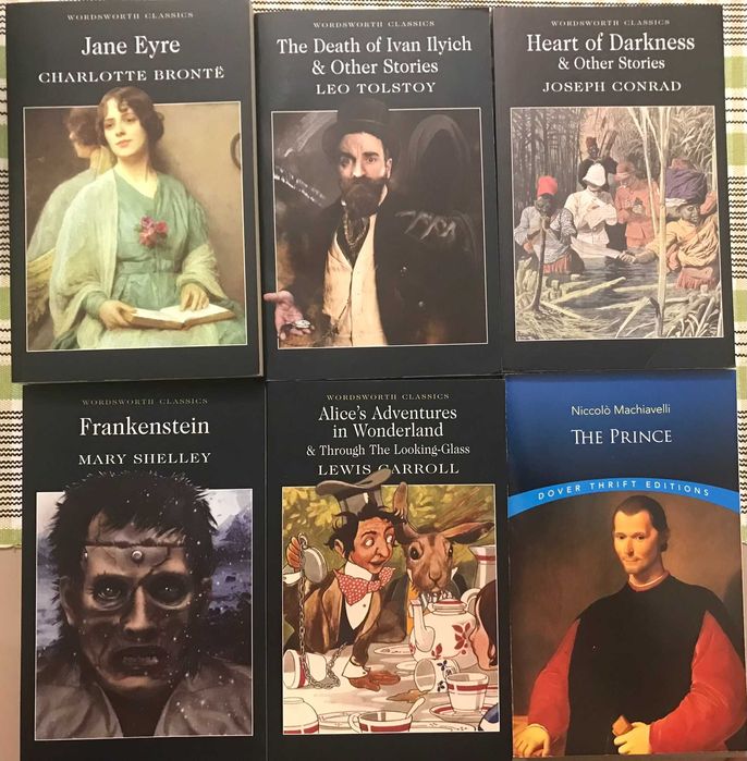Cărți engleză:Frankenstein,Jane Eyre,Heart of Darkness,Alice in Wonder