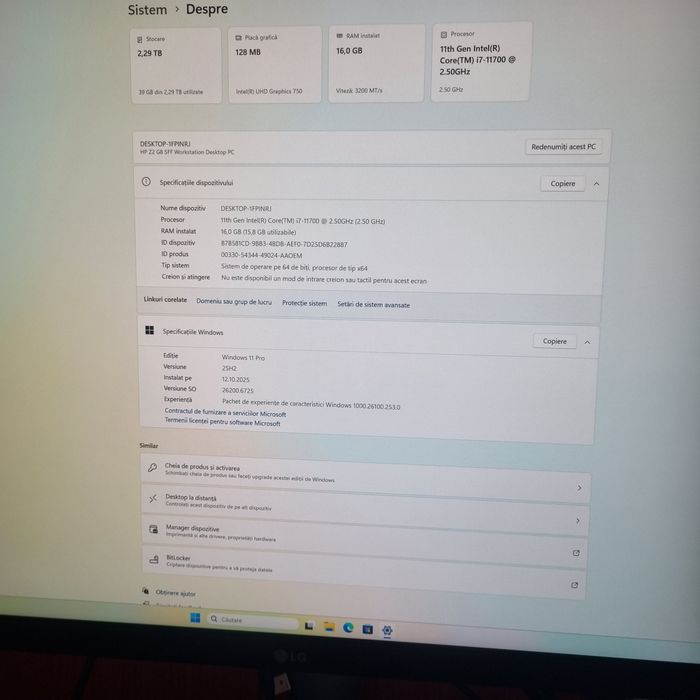 Unitate Hp Z2 G8,I7-11700