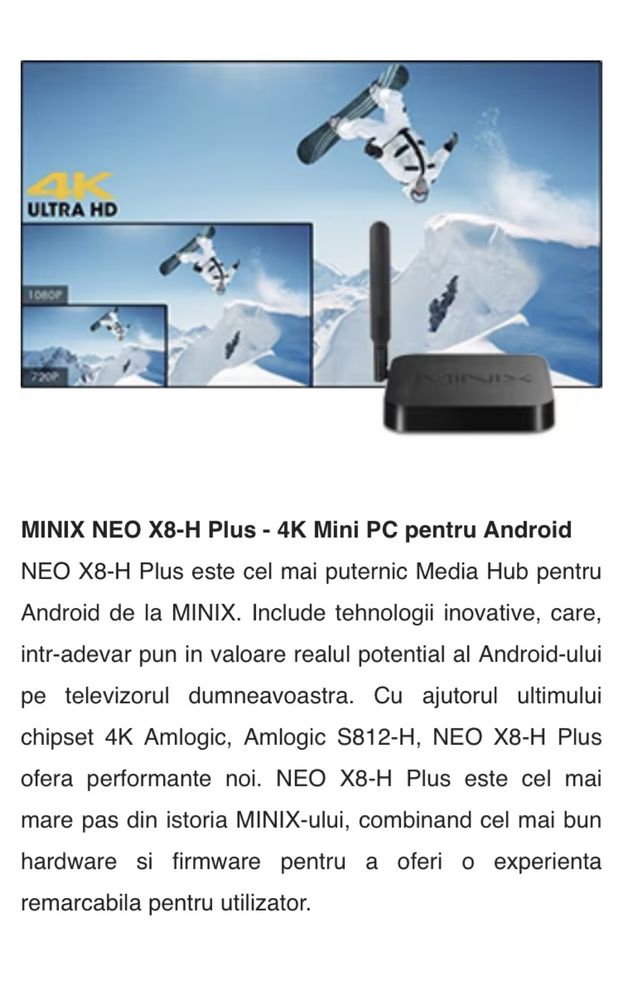Tv box android MiniX NEO X8-H Plus