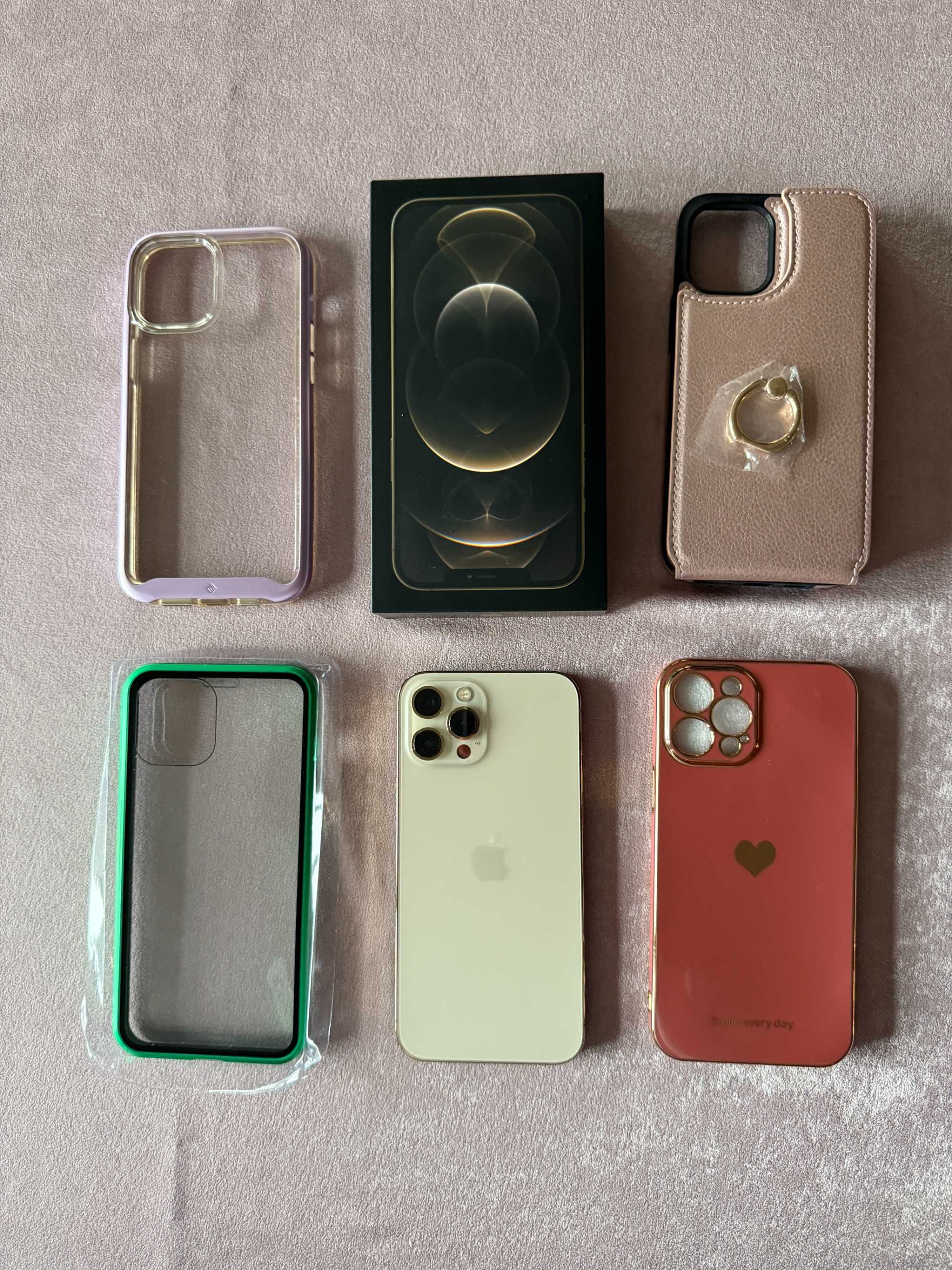 iPhone 12 Pro Max Gold 128GB, 4 кейса подарък - Като НОВ