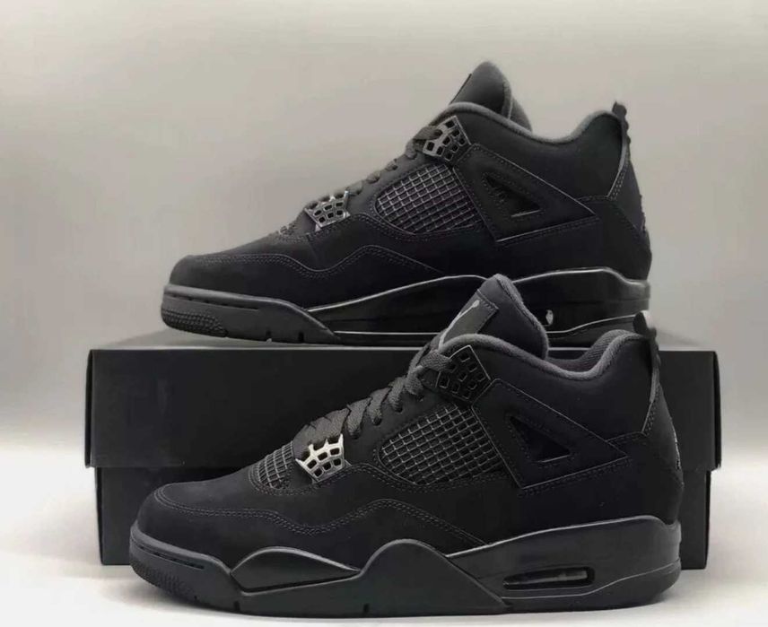 Adidasi Nike Air Jordan 4 BLACK CAT negri - verificare colet