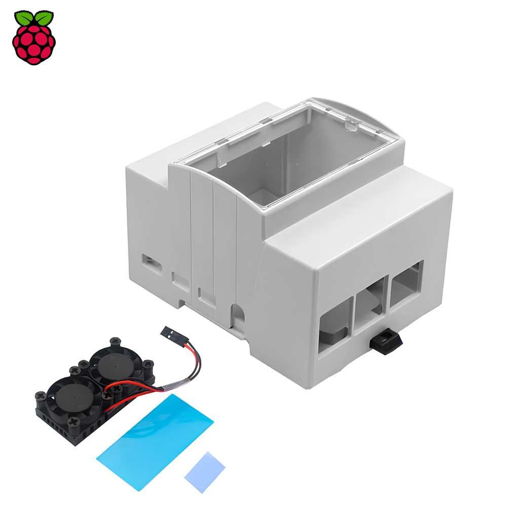 Корпус с радиатором для установки на дин рейку - для Raspberry Pi 4B