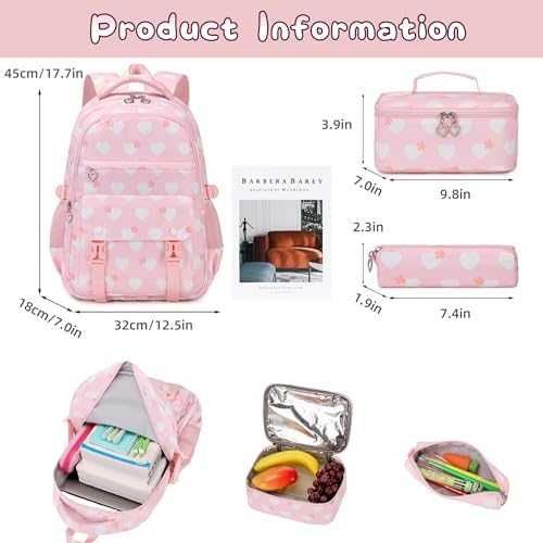 Нова сладка Детска раница с несесер и чанта за обяд – 3 в 1 комплект