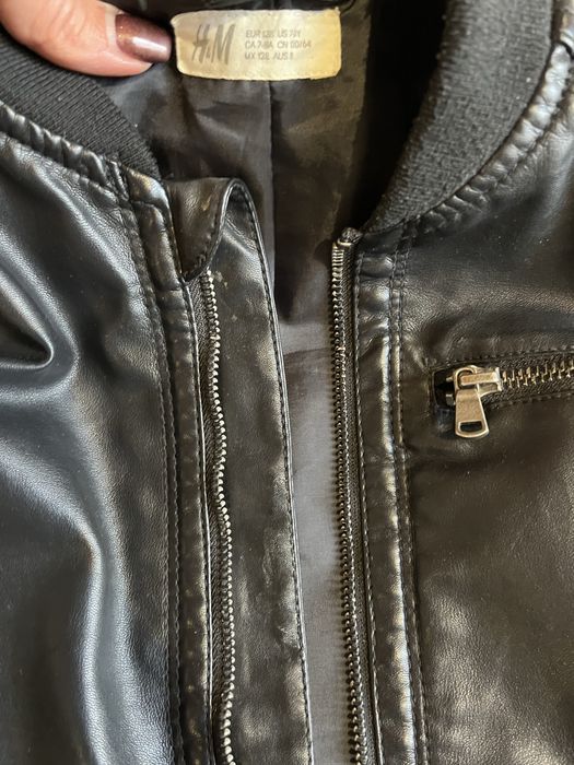 Черно кожено яке за момче в отлично състояние