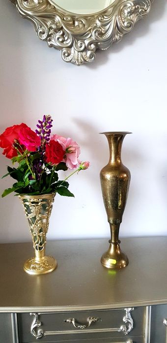 Carafa/ustensile semineu vechi din bronz și alamă