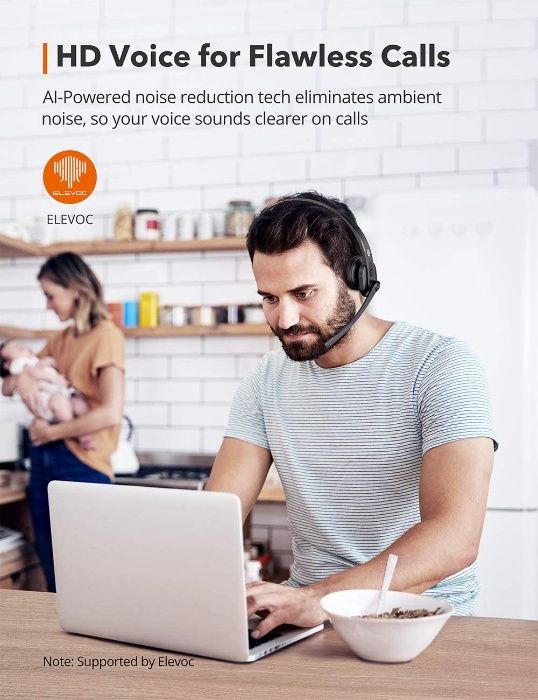 TaoTronics безжична Bluetooth слушалка с cVc Noise-Cancelling микрофон