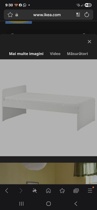 Pat ikea 90×200 cu saltea