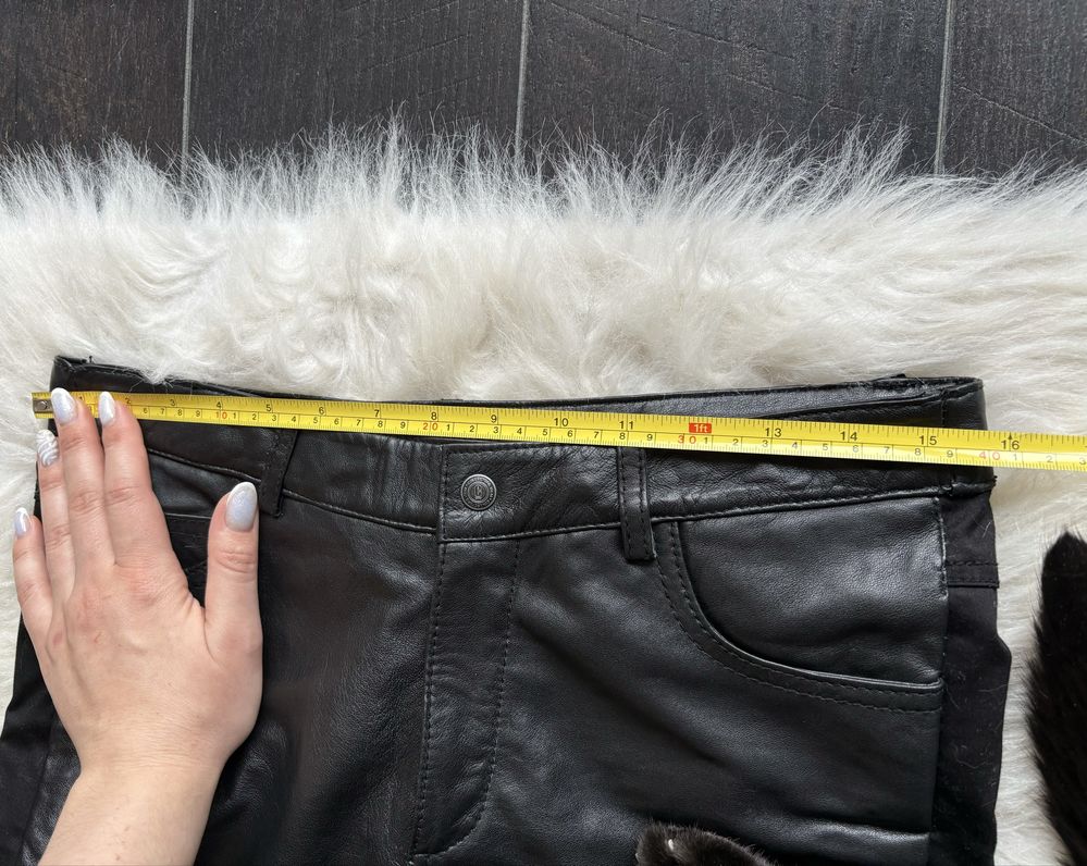 Кожени панталони клин Object + подарък дънки Armani Jeans