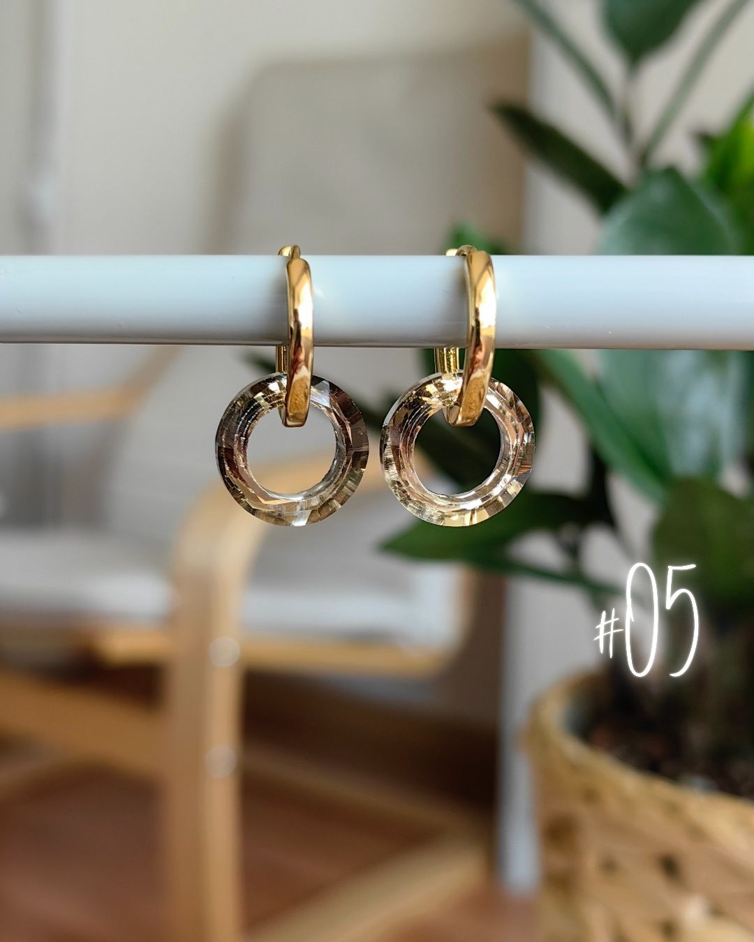 Обеци Halo Collection 14k позлата и кристали