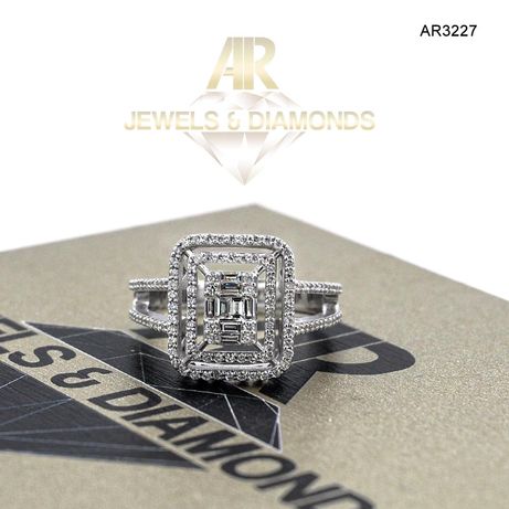 Inel Aur Alb cu Diamante model nou deosebit ARJEWELS(AR3229)