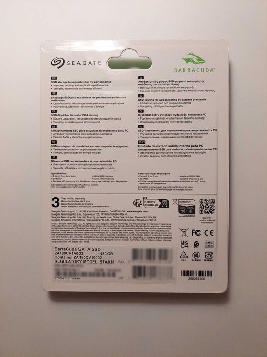 SSD Seagate Barracuda 480GB SATA III - NOU, Sigilat
