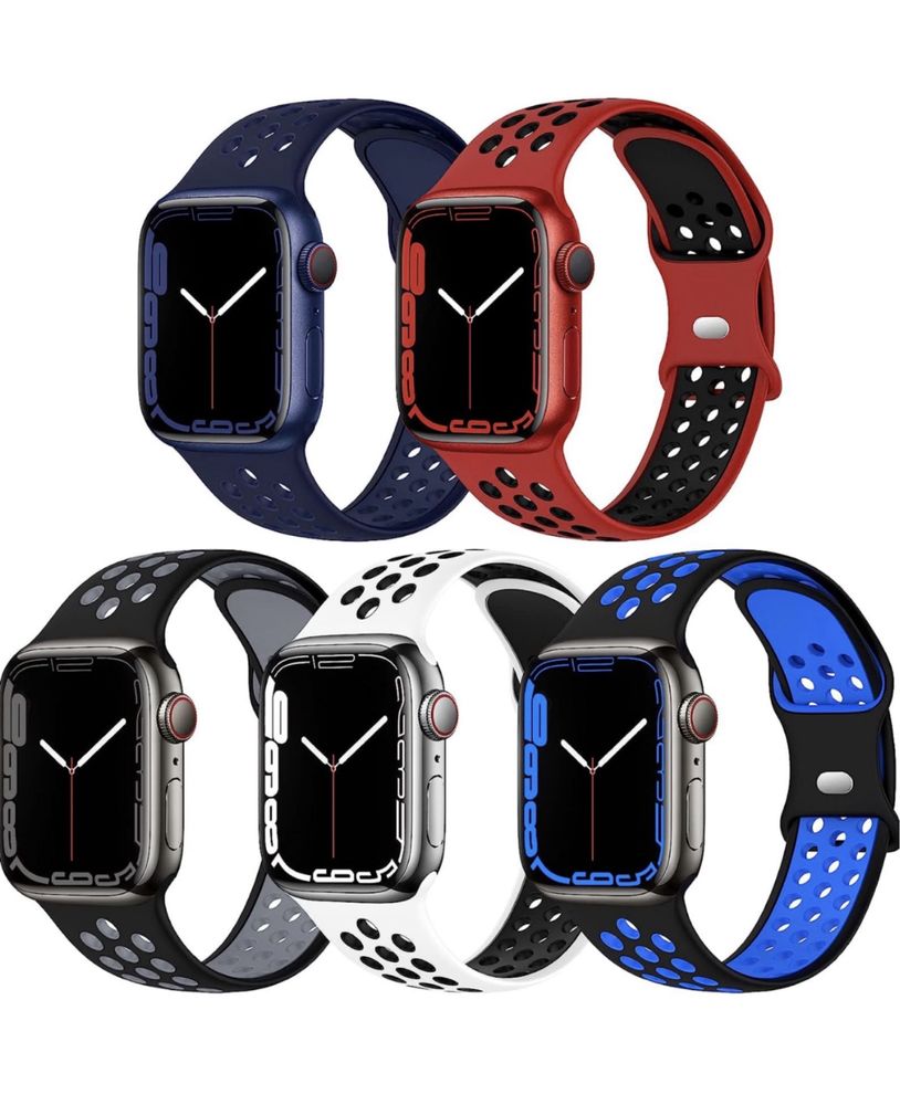 Curea Husa Folie TPU Gauri Pin Compatibila Ceas Apple Watch Seria 1-9