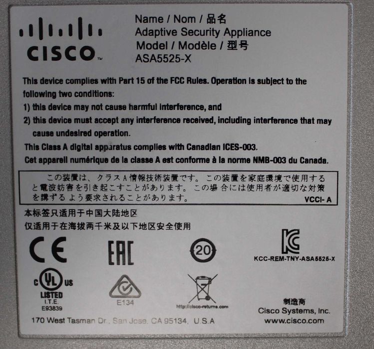 Cisco ASA 5525-X firewall