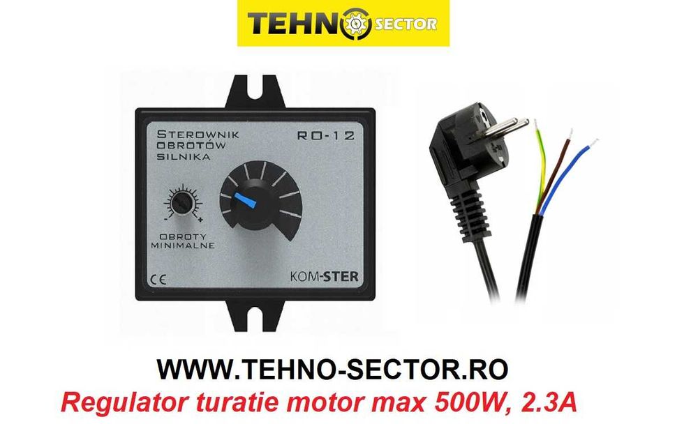 Variator turatie motor Komster RO-12. Putere max 850 W, 3.7 A
