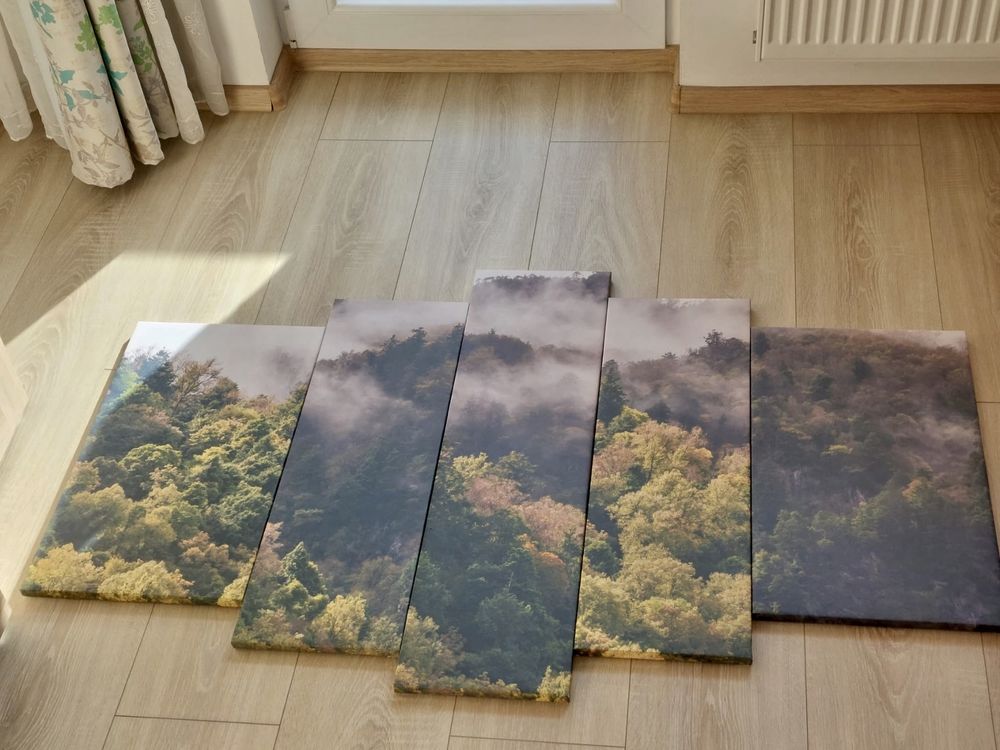 Vand canvas FogForest 5 piese