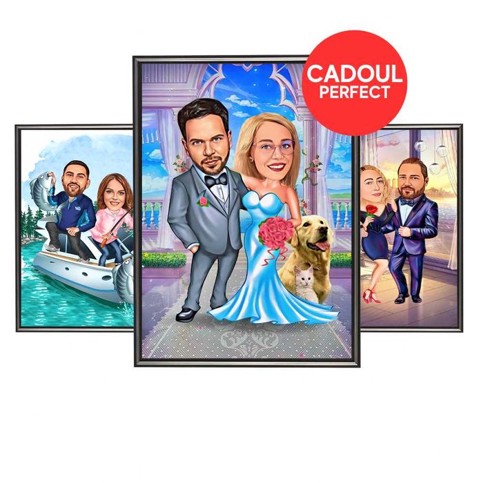 Cadou Femei Barbati Iubita Caricaturi Portrete Personalizate