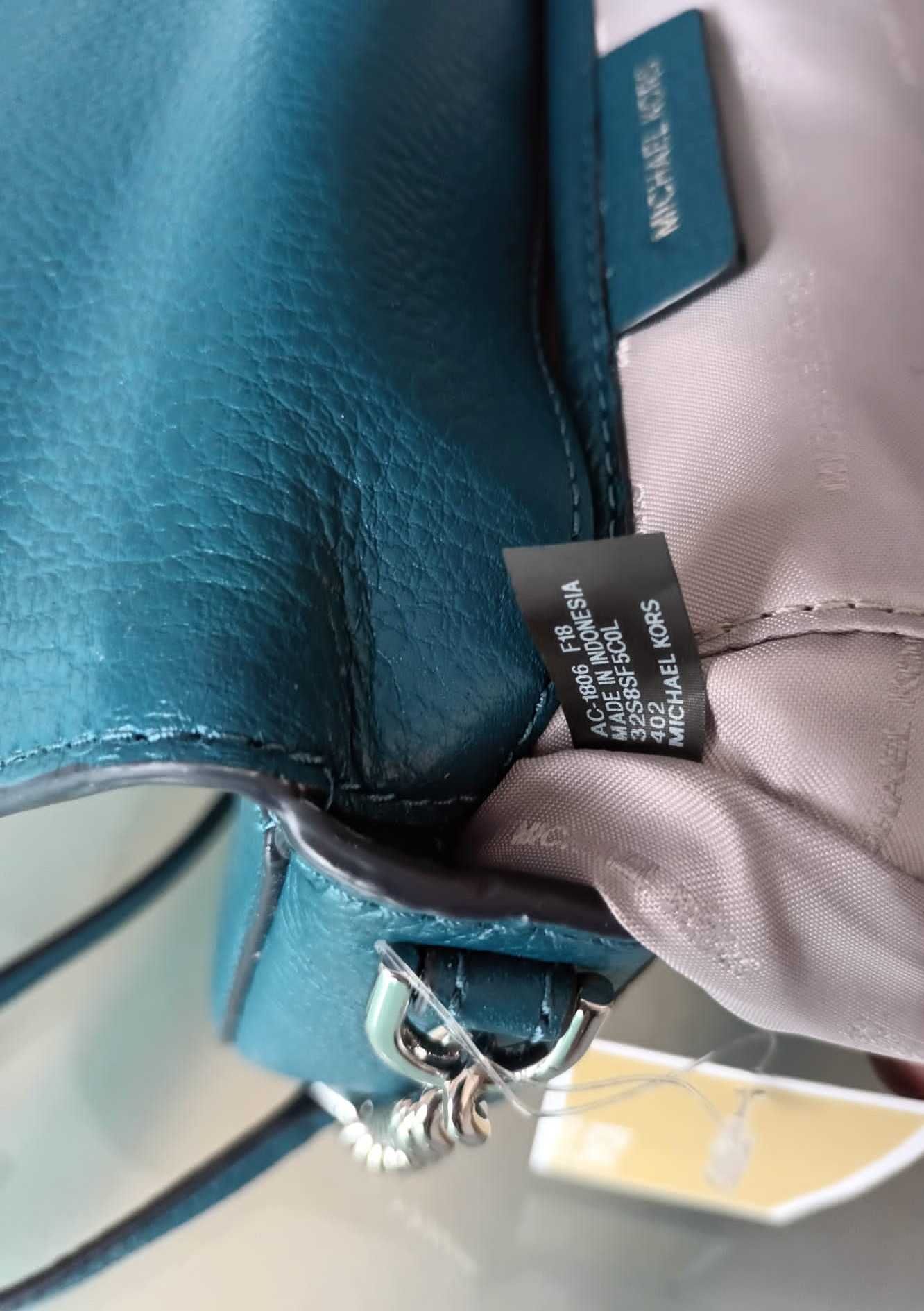 Geanta Michael Michael Kors crossbody albastra turcoaz teal