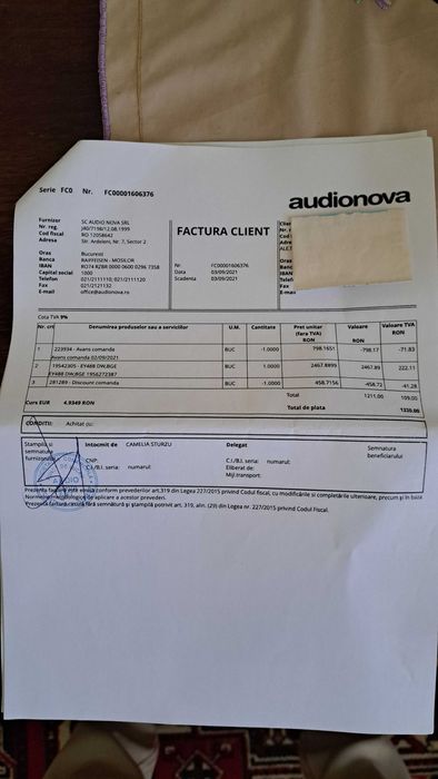 Vând aparat auditiv (pt ambele urechi) AUDIONOVA pentru seniori