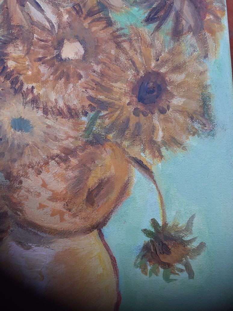 Tablou Van Gogh,copie,Floarea soarelui,acrilic pe pânza/40/30cm