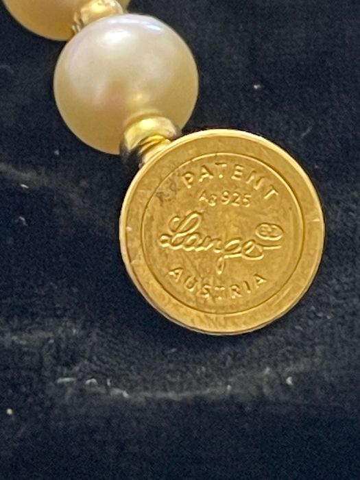 Огърлица  истински  перли сребро 925