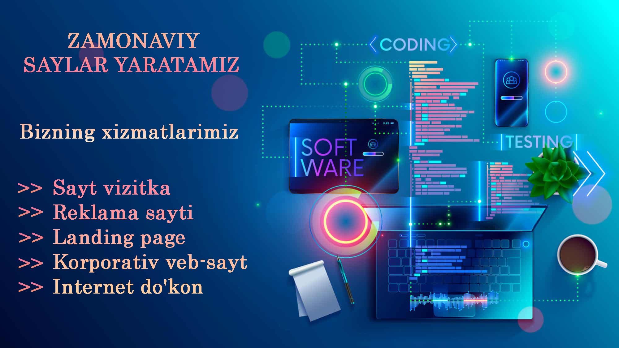 Sayt yaratamiz, Создание сайта под ключ