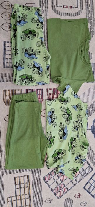 Pijamale băieți mânecă scurta, pantaloni lungi, mărimea 122