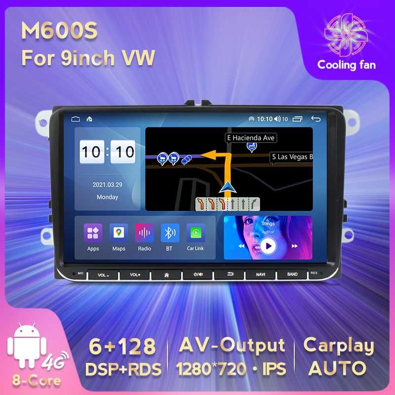 Navigatie GPS Vw Golf Passat Skoda Seat Android 12 GB CarPlay + CAMERA