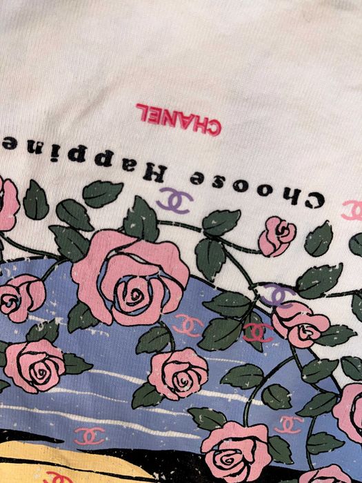 chanel бяла тениска със щампа