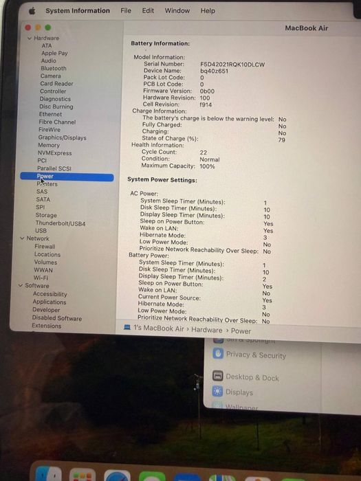 Macbook m2 air 16/512