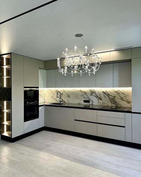 Кухонный Гарнитур Угловая Прямая Кухня Прихошка Шкаф Кухни Мебель