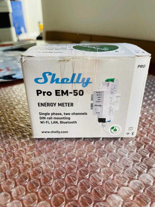 Shelly PRO EM – 50A contor de energie, 2 x 50A, monofazat
