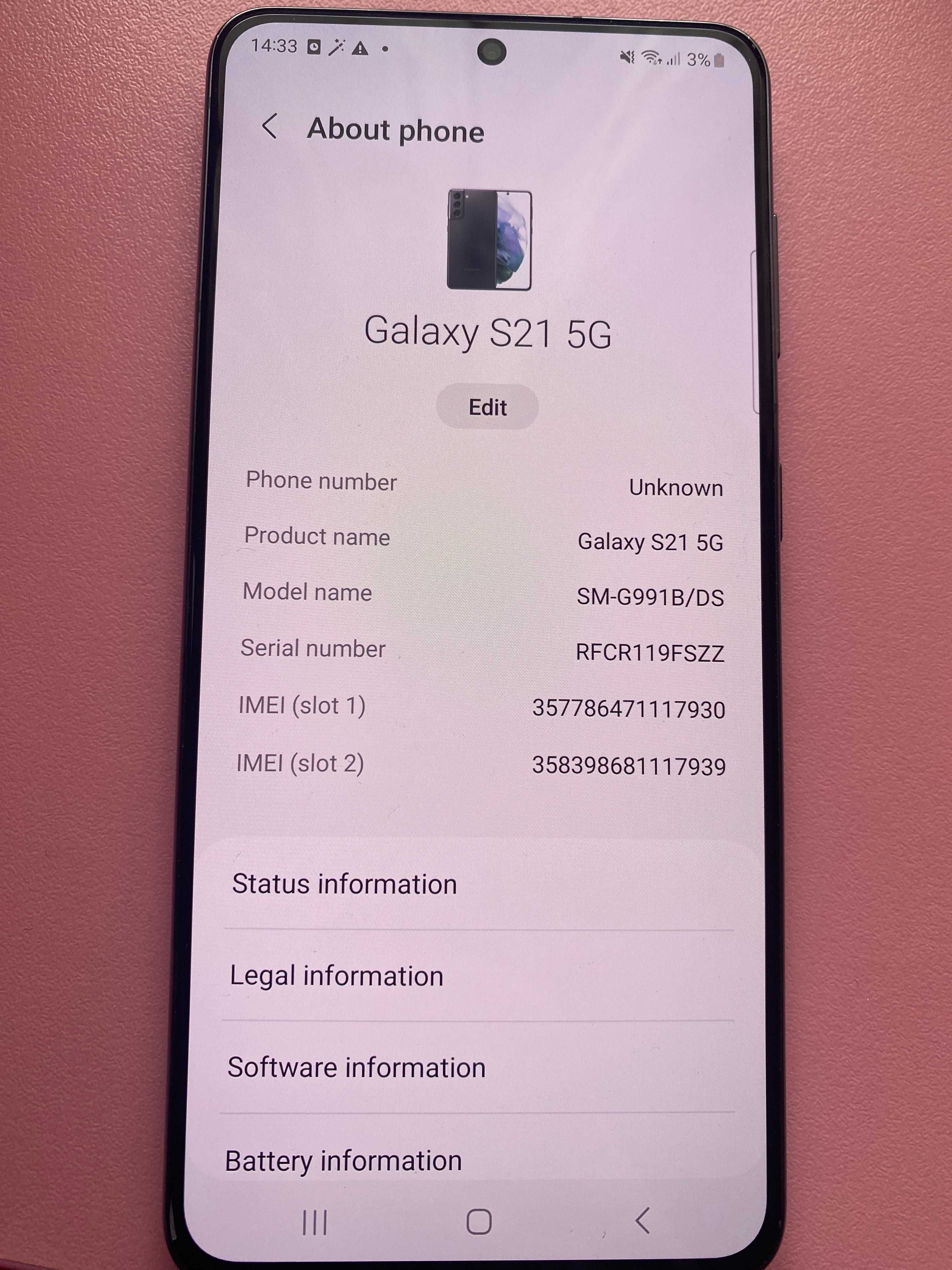 Samsung, Galaxy S21 5G Dual Sim, 128 GB, Gray CA NOU